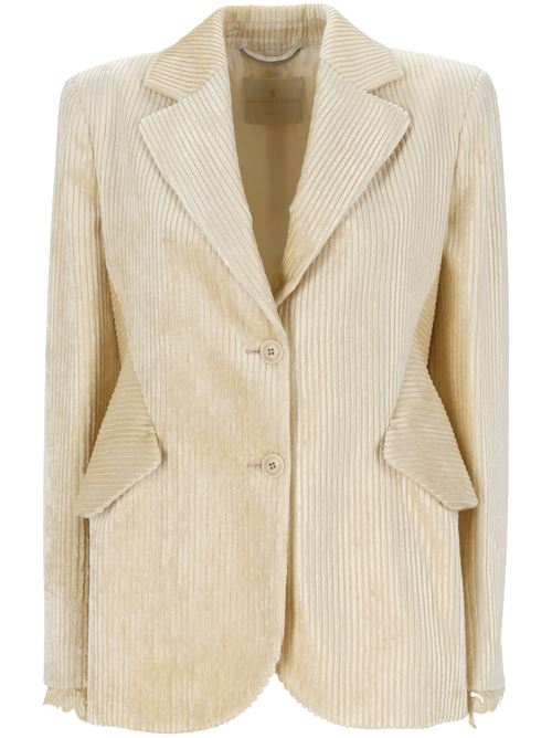 Off-white corduroy velvet jacket ERMANNO SCERVINO | D456I305IGWI20704